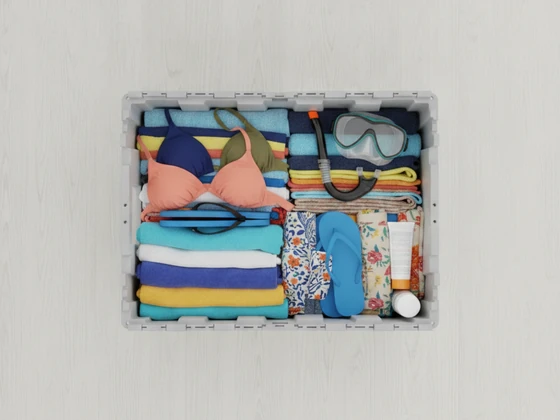 A crate packed with summer things